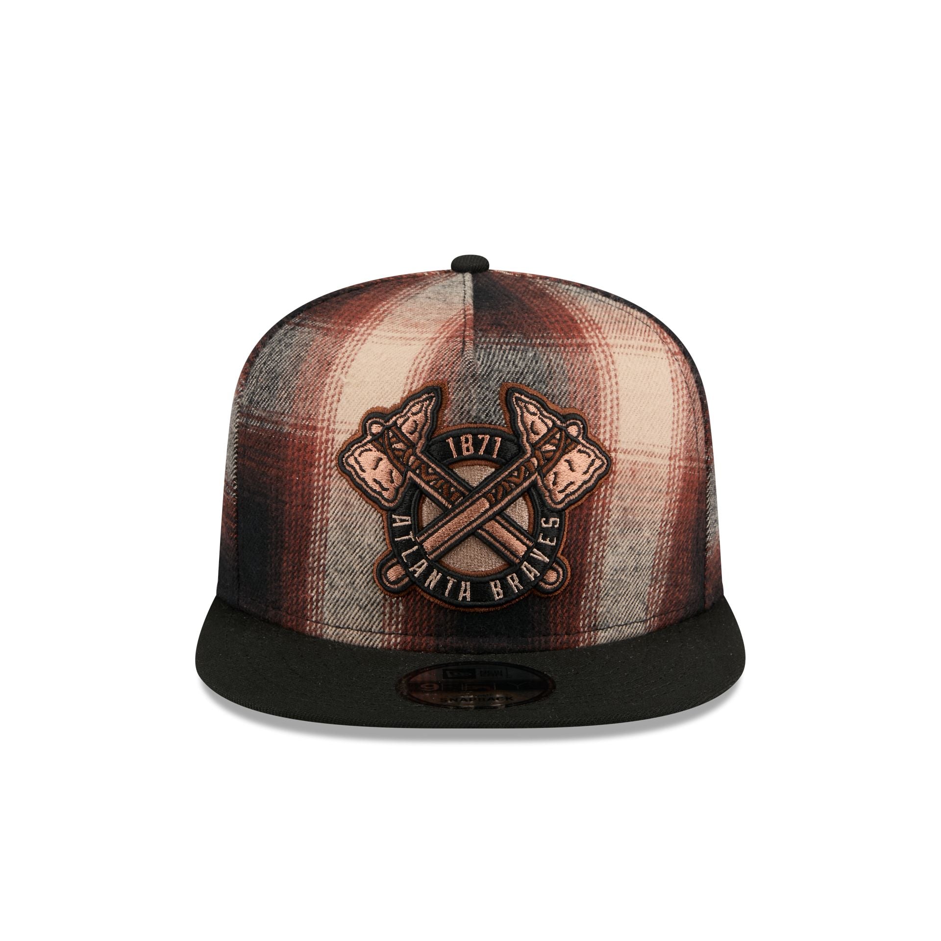 Atlanta Braves Grunge Plaid 9FIFTY A-Frame Adjustable Hat
