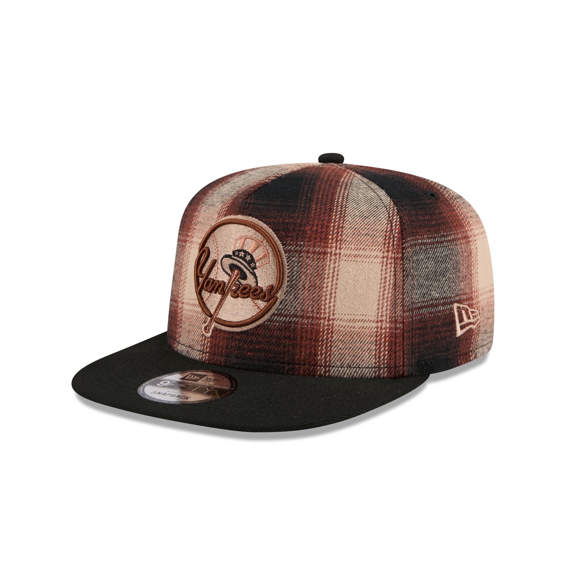 New York Yankees Grunge Plaid 9FIFTY A-Frame Adjustable Hat