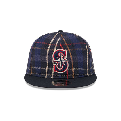 Seattle Mariners Grunge Plaid Retro Crown 9FIFTY Adjustable Hat