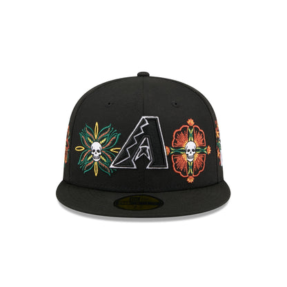 Arizona Diamondbacks Day of the Dead Skull & Flowers 59FIFTY Fitted Hat