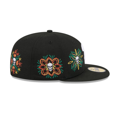 Philadelphia Phillies Day of the Dead Skull & Flowers 59FIFTY Fitted Hat