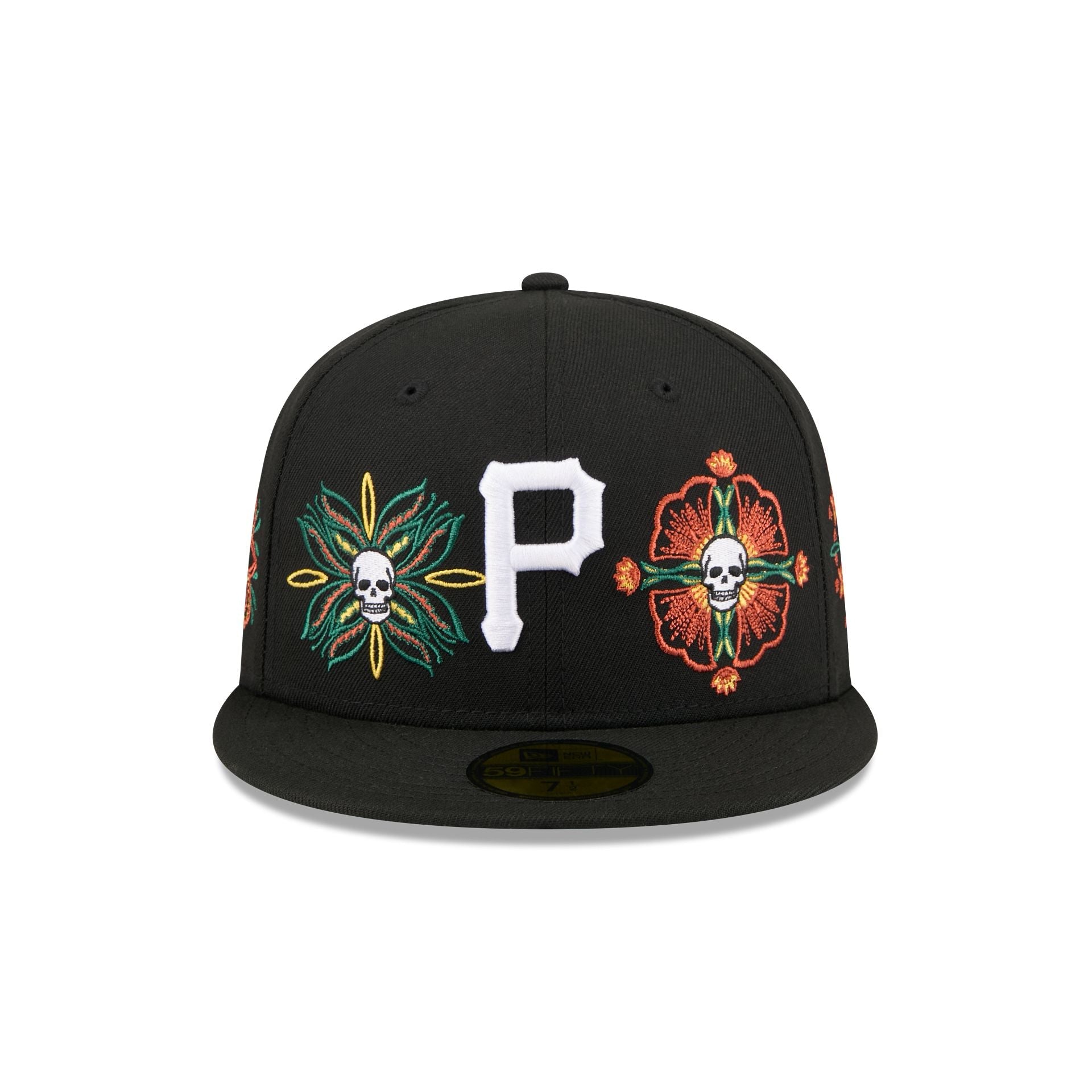 Pittsburgh Pirates Day of the Dead Skull & Flowers 59FIFTY Fitted Hat