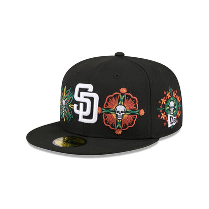 San Diego Padres Day of the Dead Skull & Flowers 59FIFTY Fitted Hat