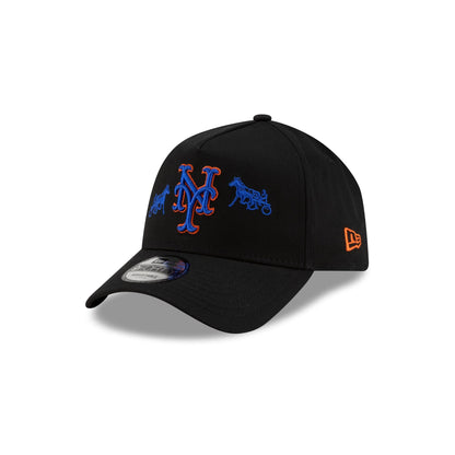 Siegelman Stable x New York Mets Black 9FORTY A-Frame Snapback Hat