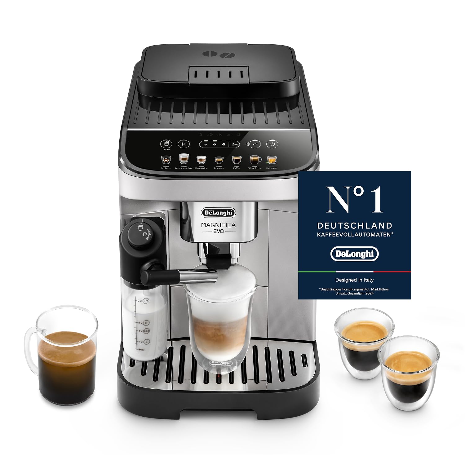 De'Longhi Magnifica Evo - Perfetto Fully Automatic Coffee Machine with LatteCrema Milk Frother, 7 One-Touch Drinks, Cappuccino, Espresso Coffee Machine, Soft Touch Control Panel, Black (ECAM292.81.B)