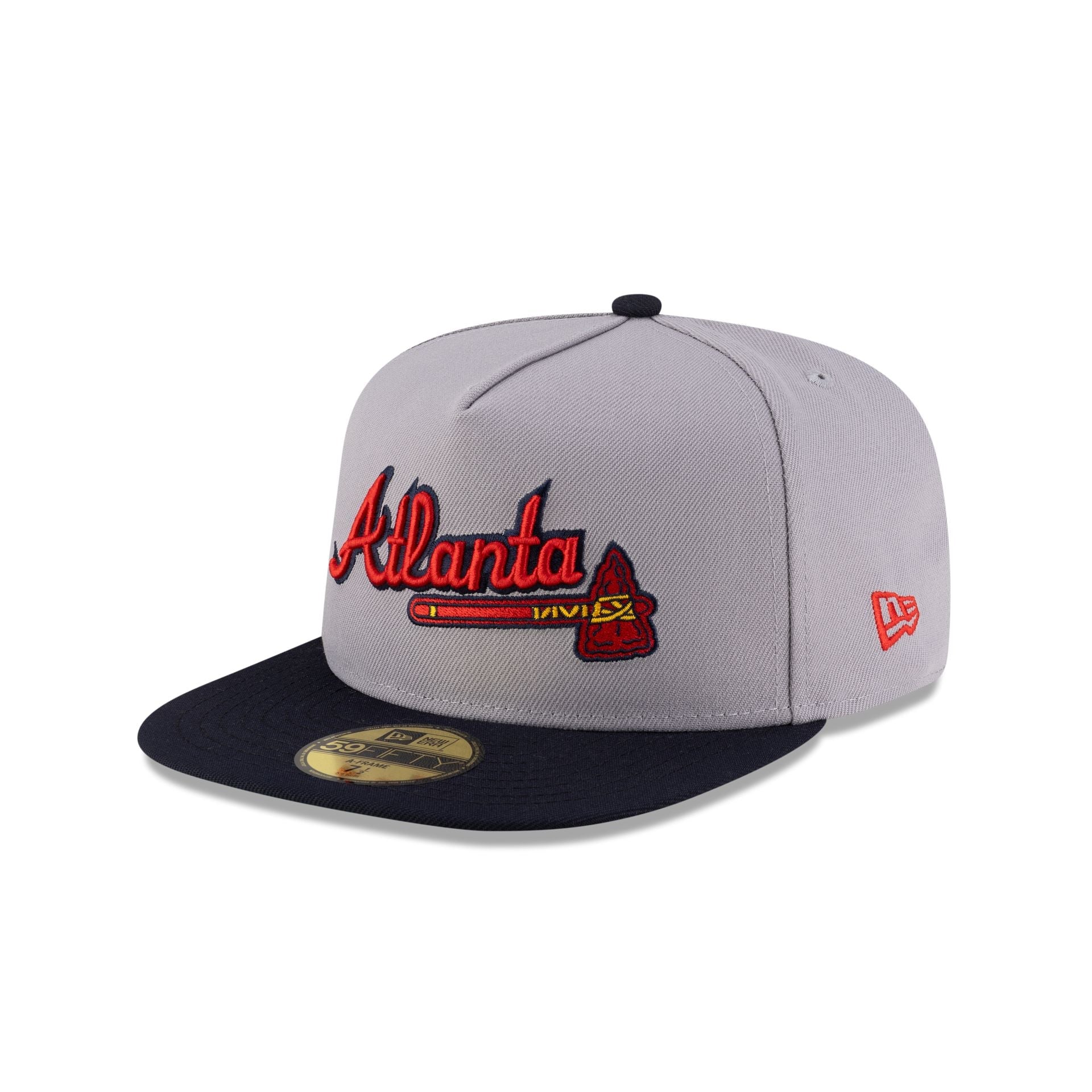 Just Caps League Sidepatch Gray Atlanta Braves 59FIFTY A-Frame Fitted Hat