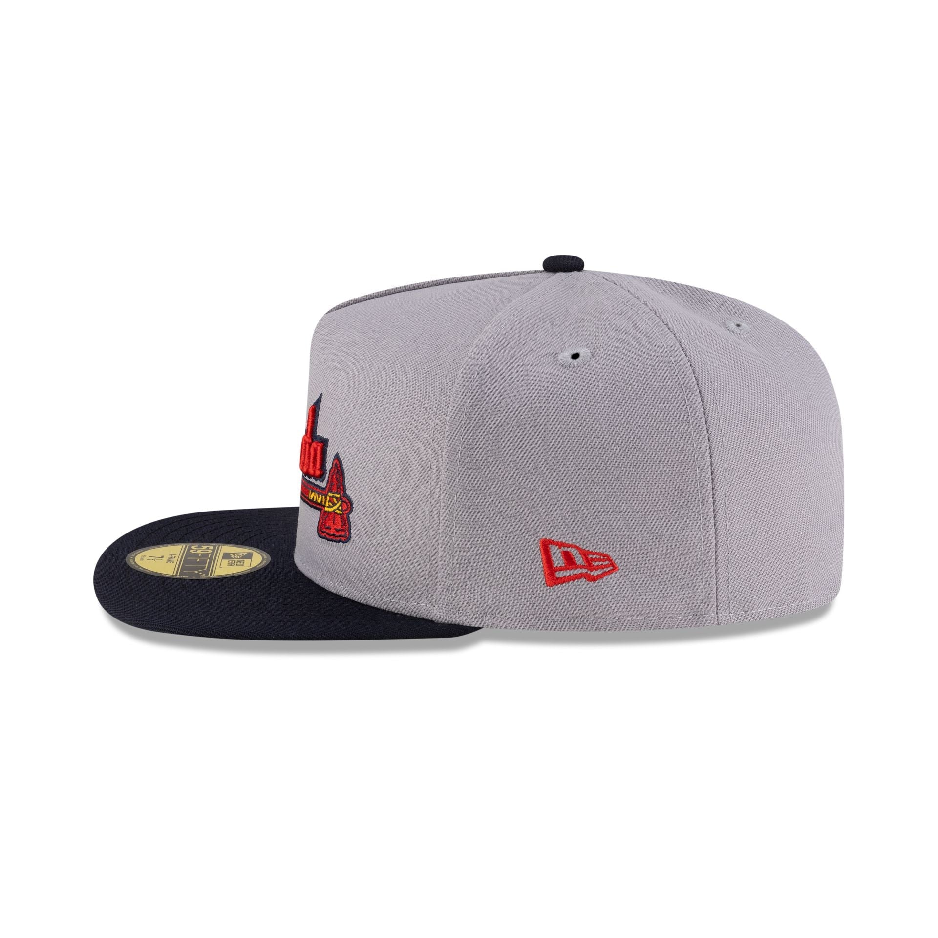 Just Caps League Sidepatch Gray Atlanta Braves 59FIFTY A-Frame Fitted Hat