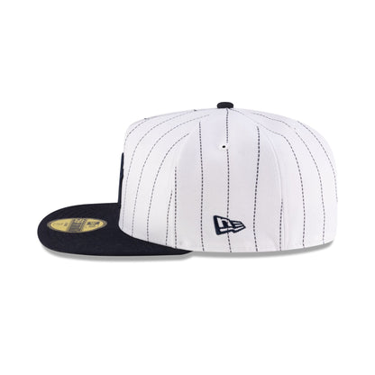 Just Caps League Sidepatch Pinstripe New York Yankees 59FIFTY A-Frame Fitted Hat