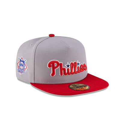 Just Caps League Sidepatch Gray Philadelphia Phillies 59FIFTY A-Frame Fitted Hat
