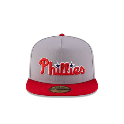 Just Caps League Sidepatch Gray Philadelphia Phillies 59FIFTY A-Frame Fitted Hat