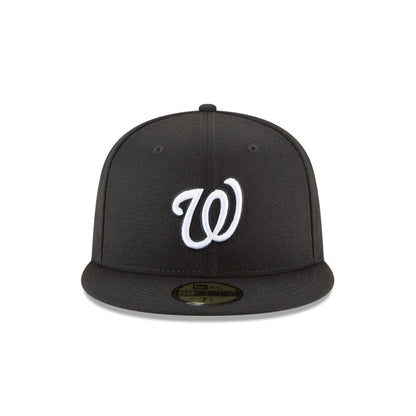 Washington Nationals Black and White Basic 59FIFTY Fitted Hat