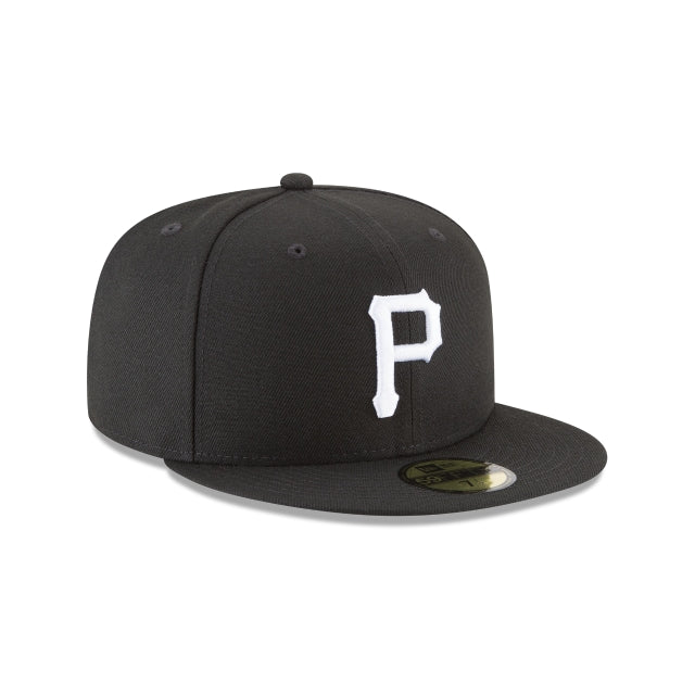 Pittsburgh Pirates Black and White Basic 59FIFTY Fitted Hat