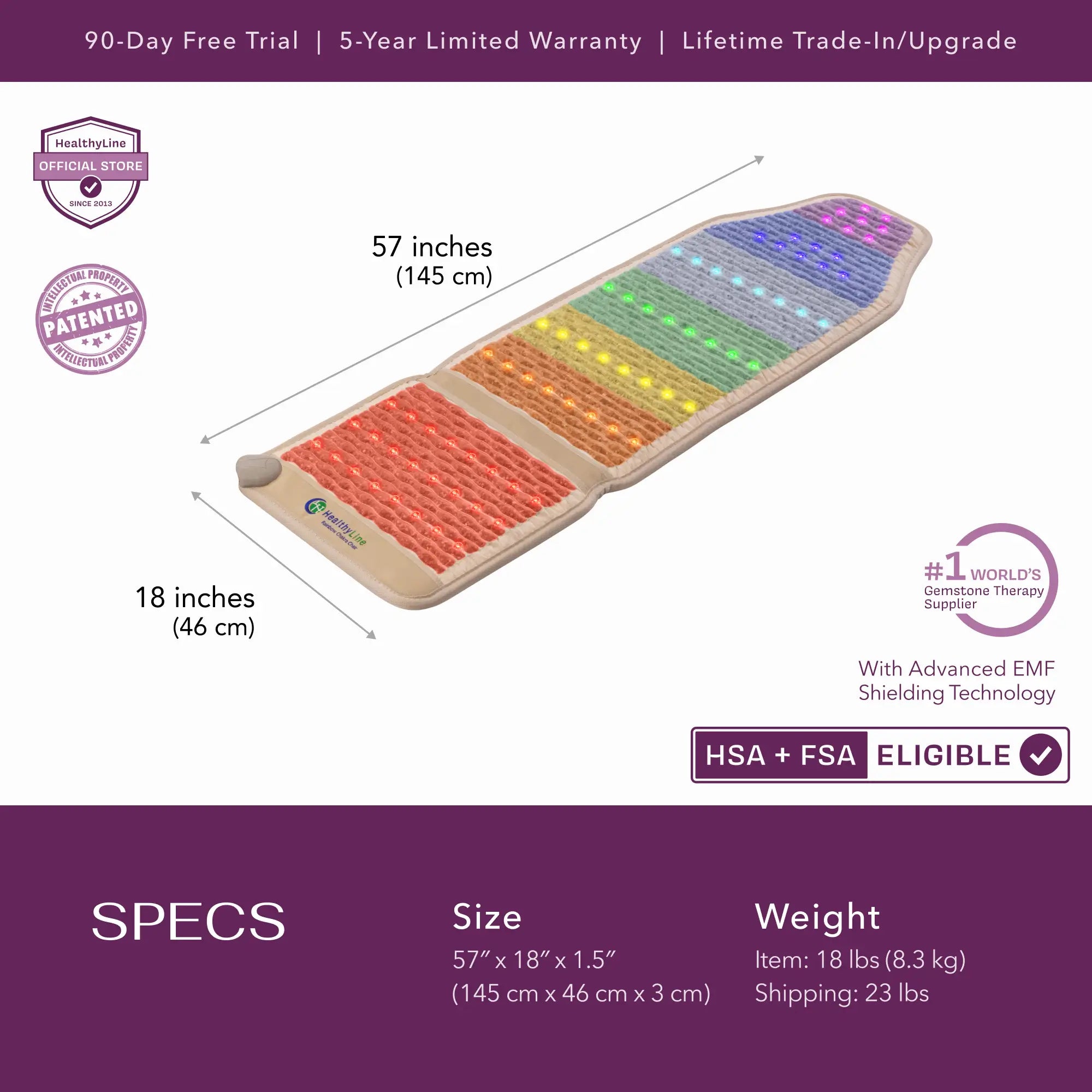 Rainbow Chakra Series | PEMF Far Infrared Heating Mats