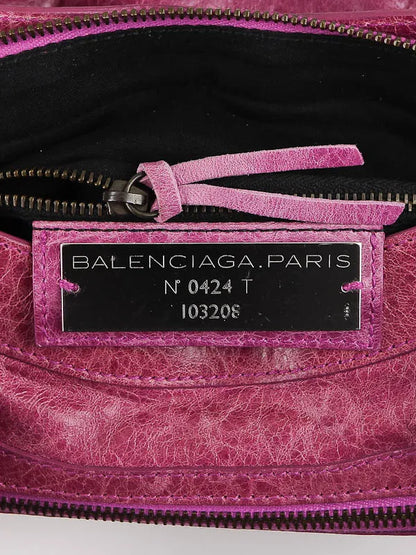 Balenciaga Bubblegum Pink Motorcycle First Bag Leather
