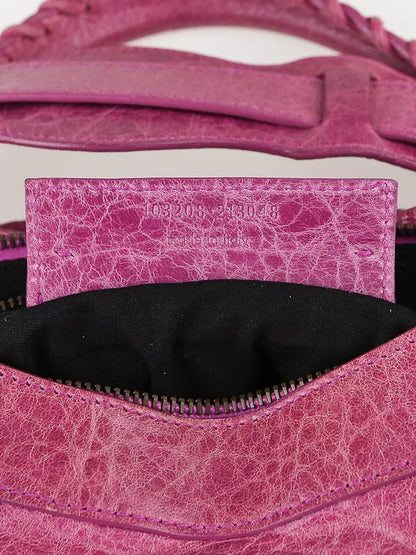 Balenciaga Bubblegum Pink Motorcycle First Bag Leather
