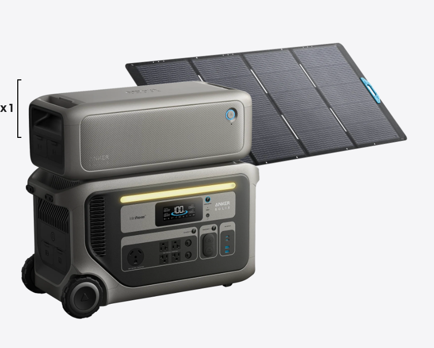Anker SOLIX F3000 Power Station + Extra Battery + 400W Solar Panel + FREE TT-30 cable