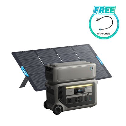 Anker SOLIX F3000 Power Station + Extra Battery + 400W Solar Panel + FREE TT-30 cable