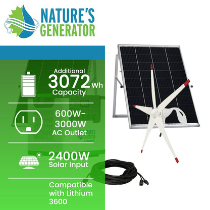 Nature's Generator Lithium 3600 Solar and Wind Generator