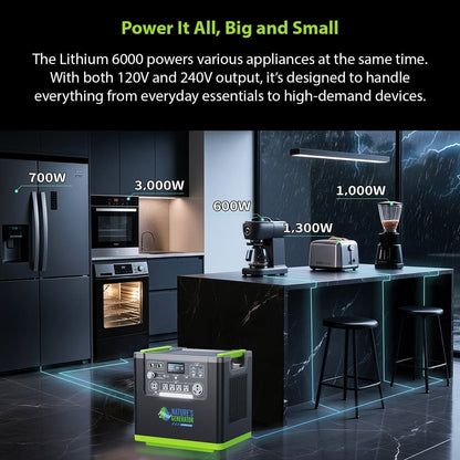 Nature's Generator Lithium 6000 and Transfer Switch