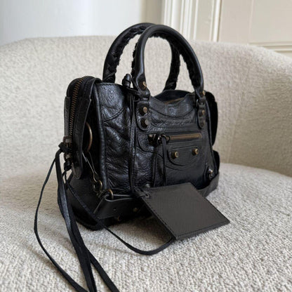 2013 Balenciaga The Mini City Leather Black Bag
