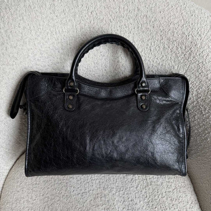 2016 Balenciaga The City Leather Black Bag
