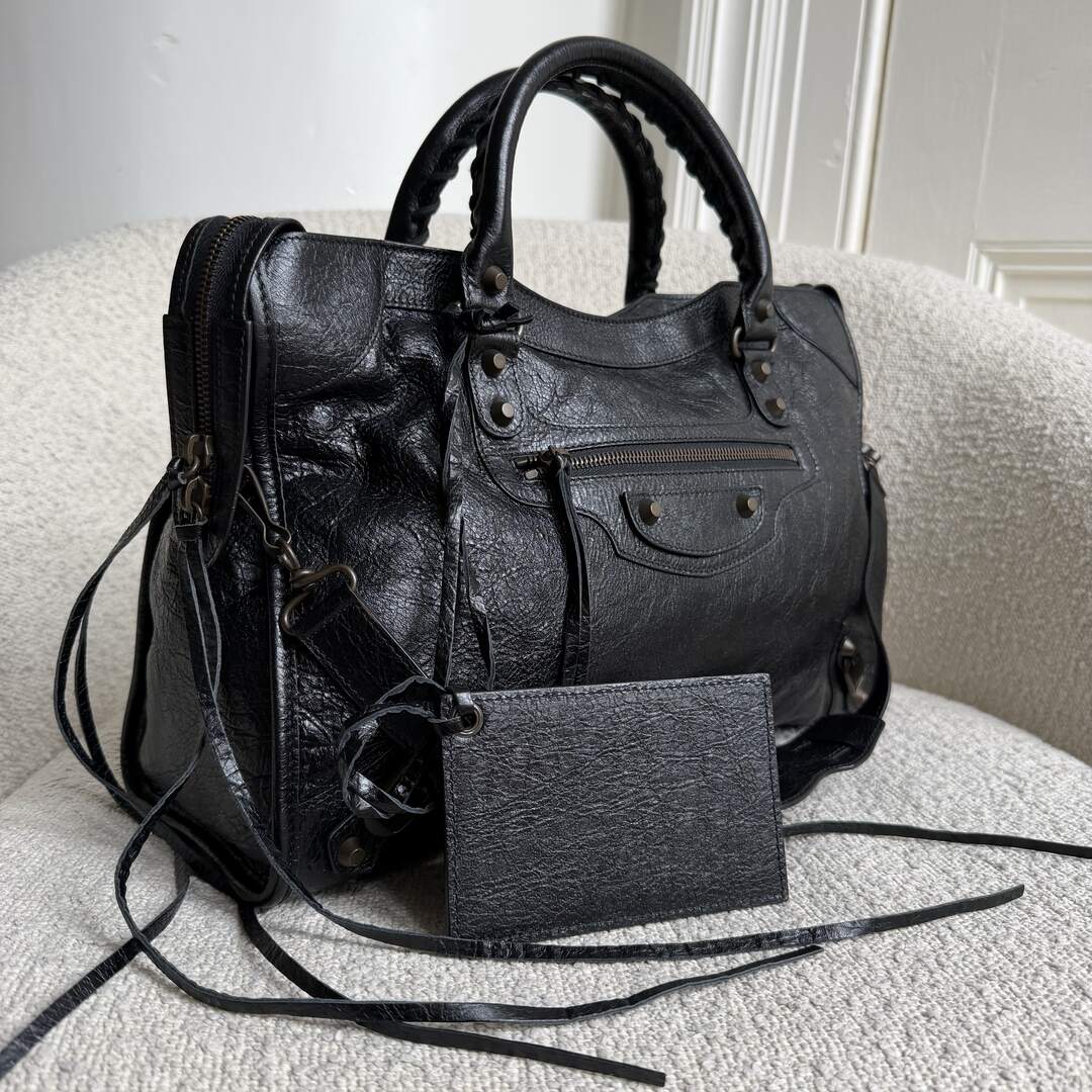 2016 Balenciaga The City Leather Black Bag