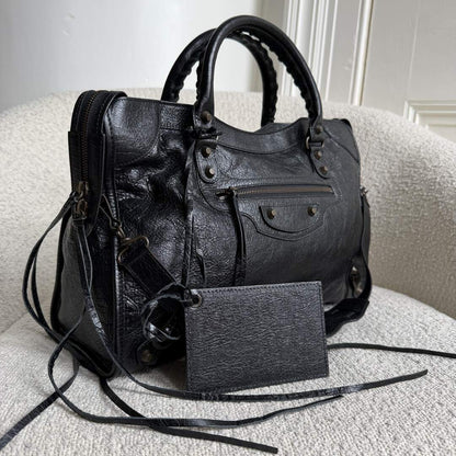 2016 Balenciaga The City Leather Black Bag
