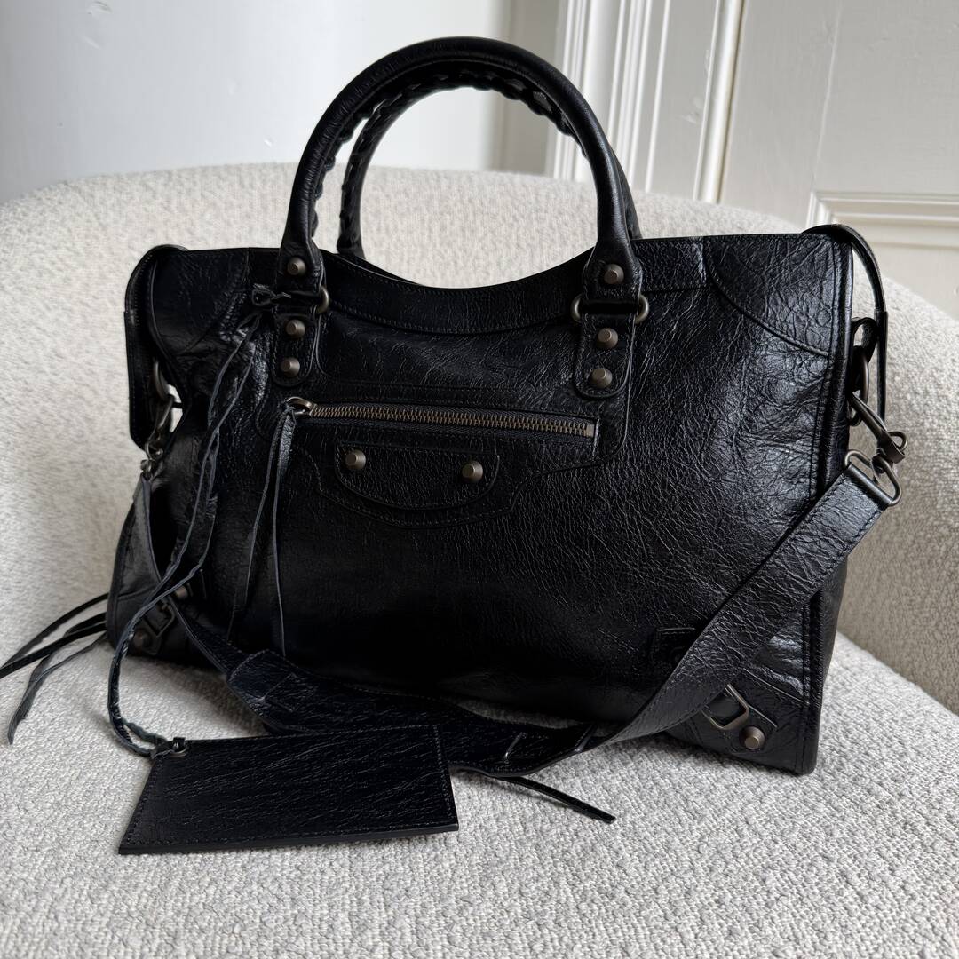 2016 Balenciaga The City Leather Black Bag