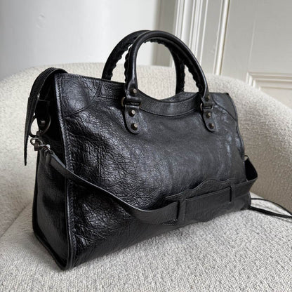 2016 Balenciaga The City Leather Black Bag