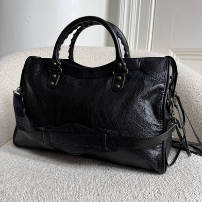 2016 Balenciaga The City Leather Black Bag