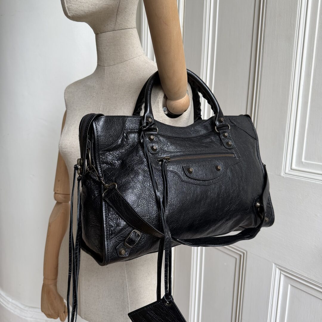 2016 Balenciaga The City Leather Black Bag