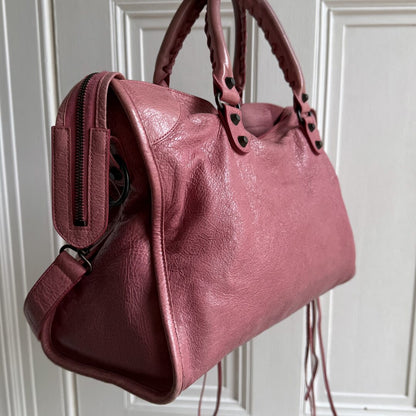 2013 Balenciaga The City Leather Pink Shoulder Bag