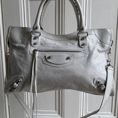 2025 Balenciaga Le City White Leather Bag
