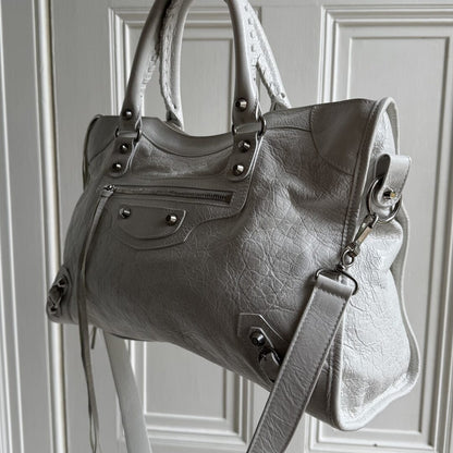 2025 Balenciaga Le City White Leather Bag