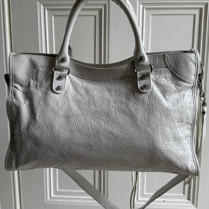 2025 Balenciaga Le City White Leather Bag