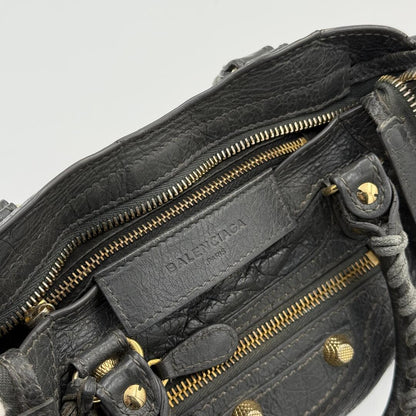 2015 Balenciaga The Mini City Leather Grey Bag