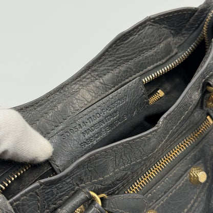 2015 Balenciaga The Mini City Leather Grey Bag