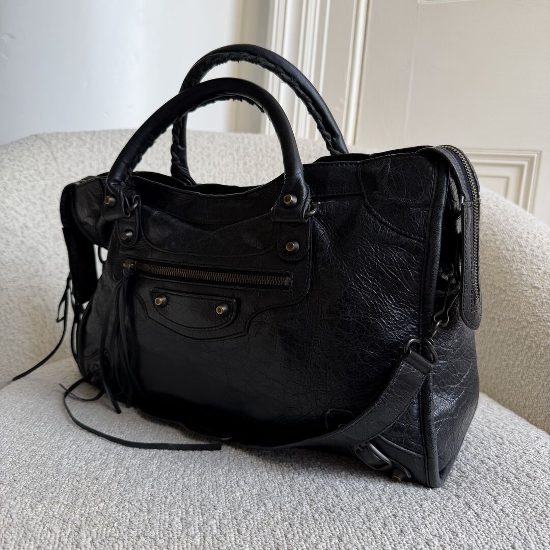 2012 Balenciaga The Giant City Leather Black Bag