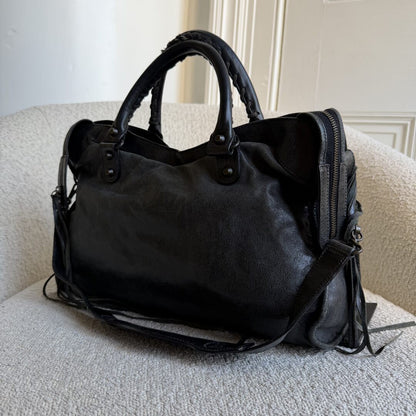 2009 Balenciaga The City Leather Black Bag