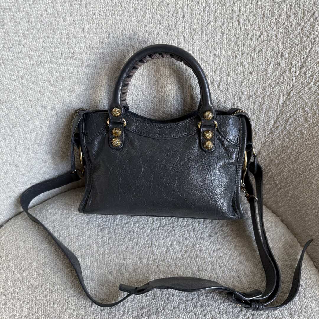 2016 Balenciaga The Mini City Leather Black Bag