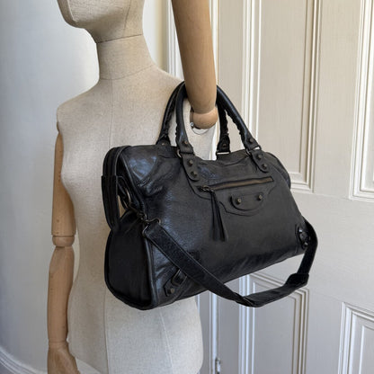 2010 Balenciaga The City Leather Black Bag