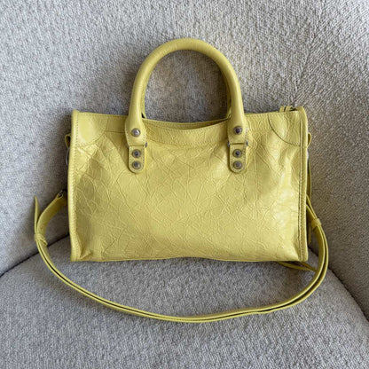 2025 Balenciaga Le City Yellow Leather Bag