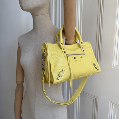 2025 Balenciaga Le City Yellow Leather Bag
