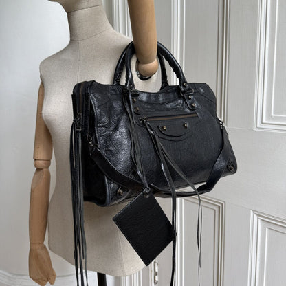 2016 Balenciaga The City Leather Black Bag