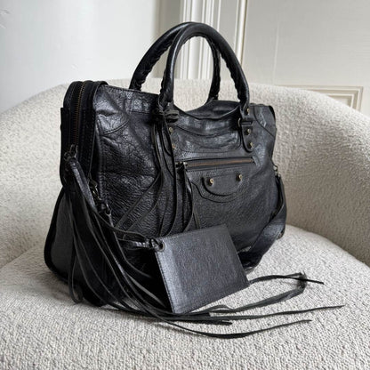 2016 Balenciaga The City Leather Black Bag