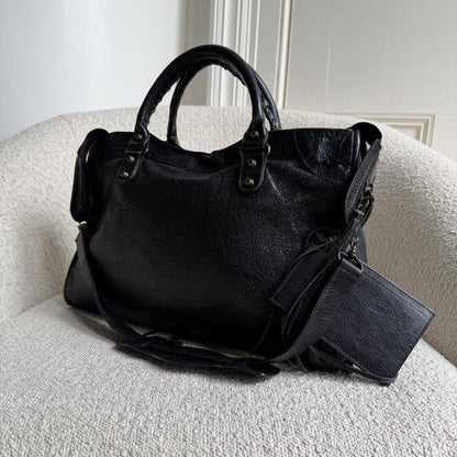 2016 Balenciaga The City Leather Black Bag