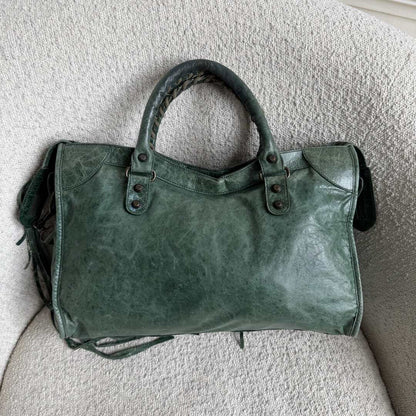 2006 Balenciaga The City Leather Green Bag