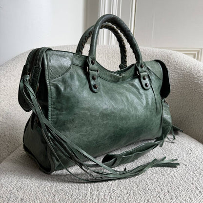 2006 Balenciaga The City Leather Green Bag