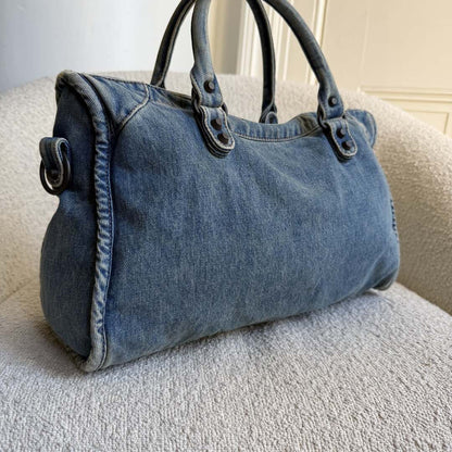 2024 Balenciaga Le City Blue Denim Bag