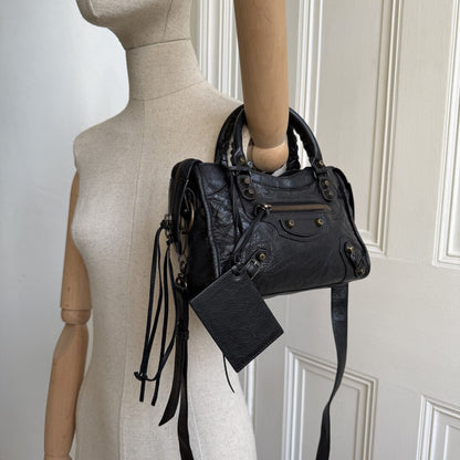 2013 Balenciaga The Mini City Leather Black Bag